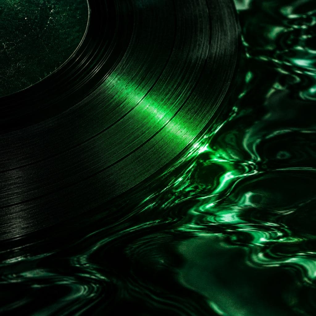Abstract green vinyl artwork